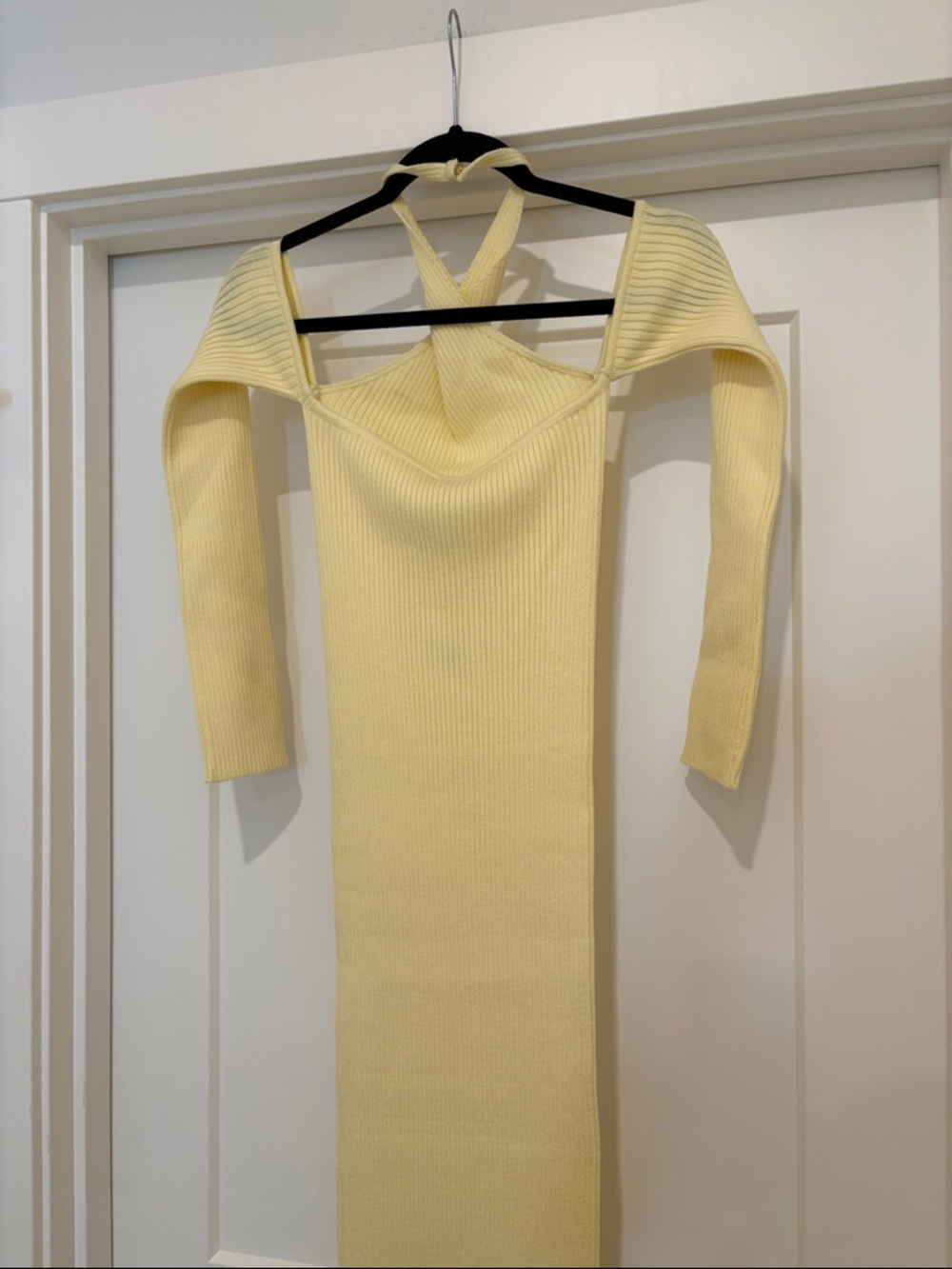 NWT [Baobab] Collection Kai Dress Twist Halter Ribbed Midi Viche Yellow Womens S - Picture 8 of 14